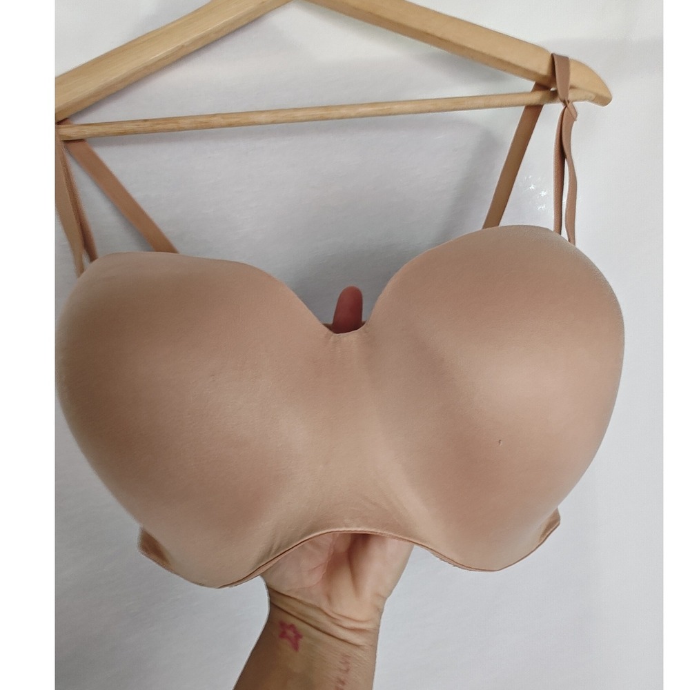 Victoria's Secret Strapless Bra 36DDD Body By Victoria Lined Multiway Nude Tan - Picture 3 of 6
